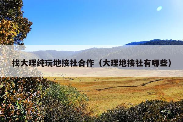 找大理纯玩地接社合作（大理地接社有哪些）