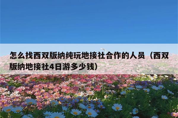 怎么找西双版纳纯玩地接社合作的人员（西双版纳地接社4日游多少钱）