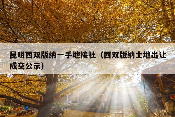 昆明西双版纳一手地接社（西双版纳土地出让成交公示）