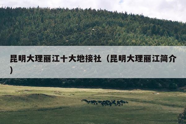 昆明大理丽江十大地接社（昆明大理丽江简介）