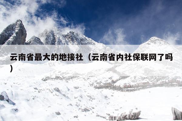 云南省最大的地接社（云南省内社保联网了吗）