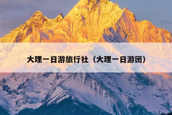 大理一日游旅行社（大理一日游团）