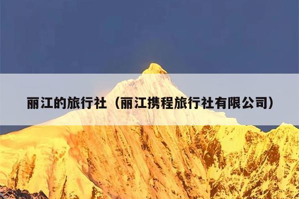 丽江的旅行社（丽江携程旅行社有限公司）