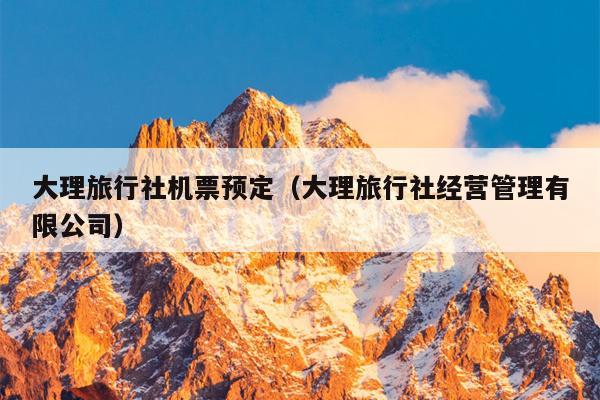 大理旅行社机票预定（大理旅行社经营管理有限公司）