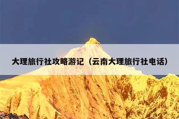 大理旅行社攻略游记（云南大理旅行社电话）